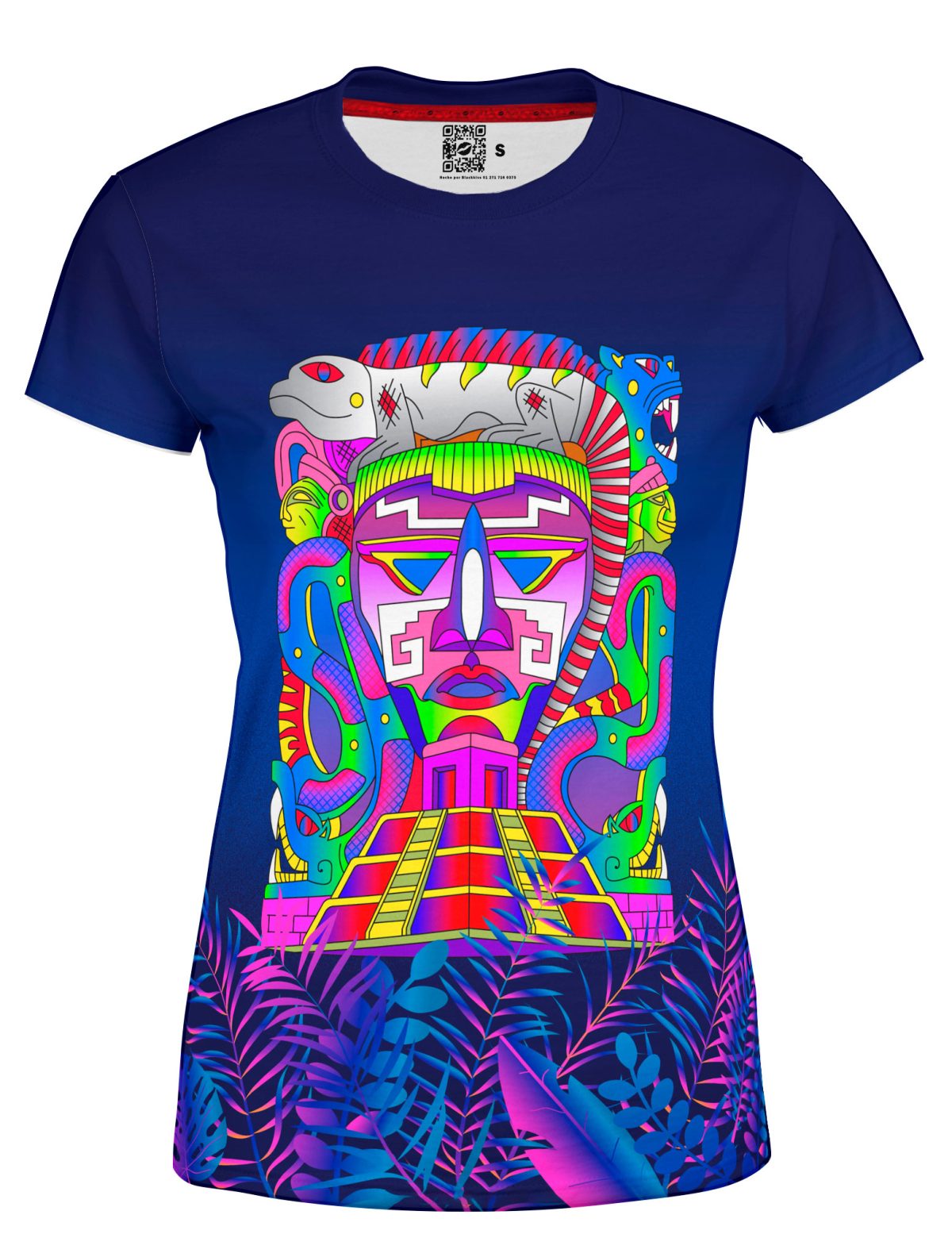 Playera Full Print Dama Maya Morada Colores
