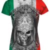 Playera Full Print Dama Azteca Bandera México 030 - Imagen 2