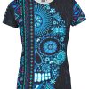 Playera Full Print Dama calavera-grecas-azul - Imagen 2