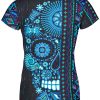 Playera Full Print Dama calavera-grecas-azul - Imagen 3