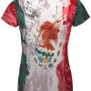 Playera Full Print Dama bandera-México-248 - Imagen 3