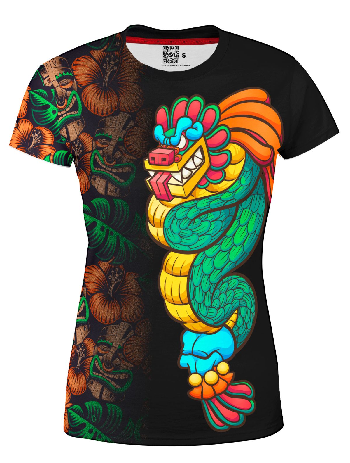 Playera Full Print Dama MASCARA TOEM PREHISPANICO