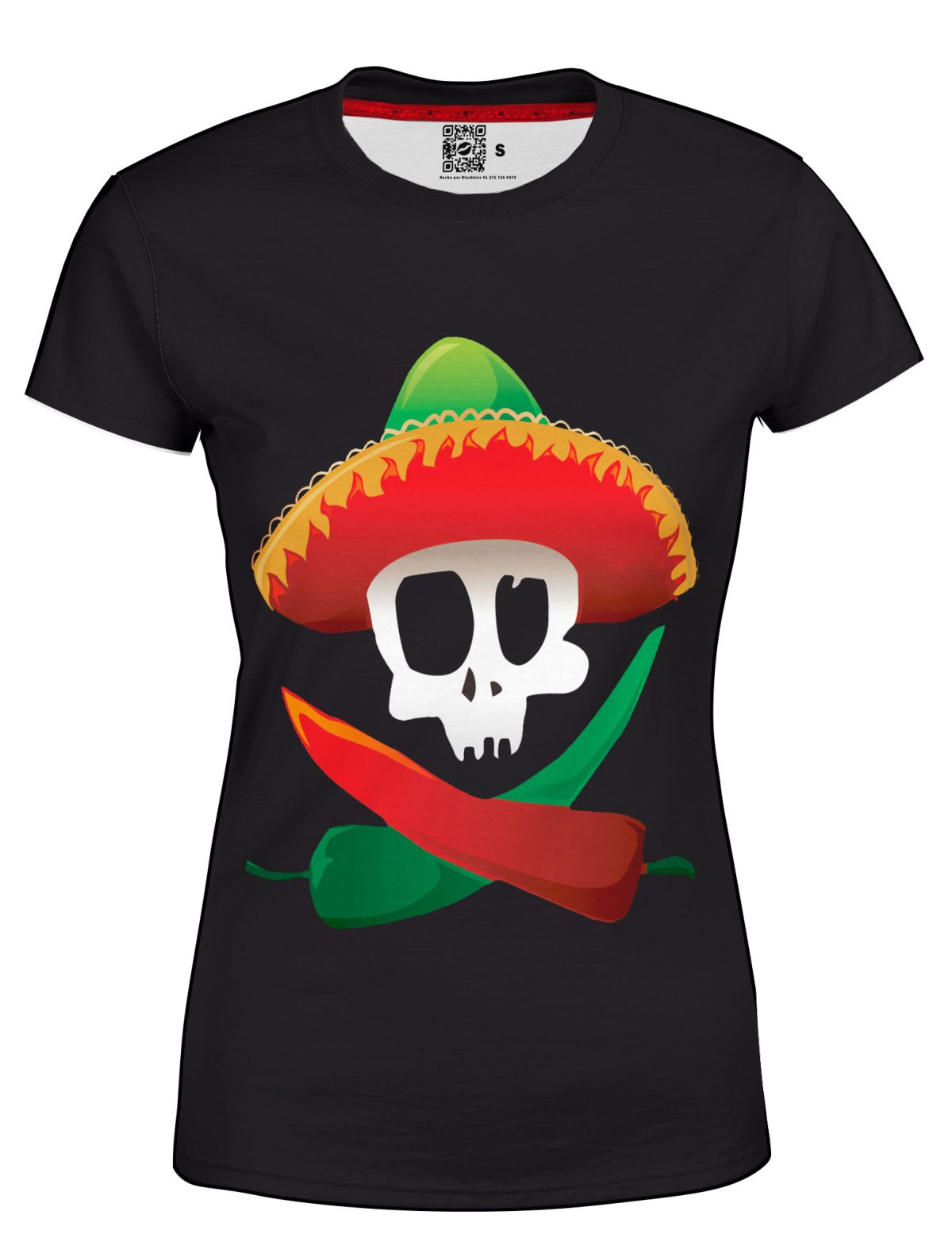 Playera Full Print Dama chile México calavera