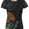 Playera Full Print Dama Escudo Bandera de-México Águila serpiente - Imagen 2