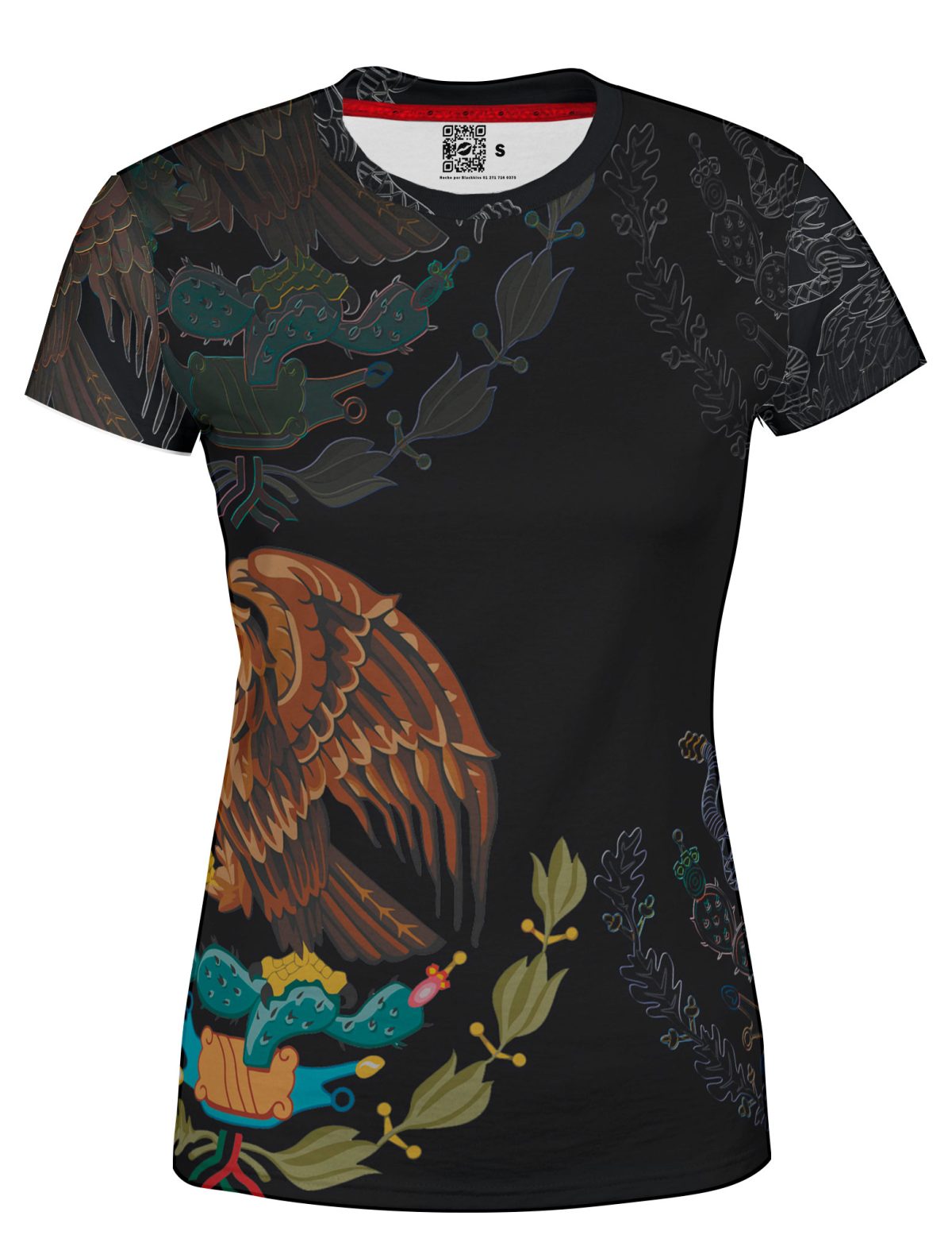 Playera Full Print Dama Escudo Bandera de-México Águila serpiente