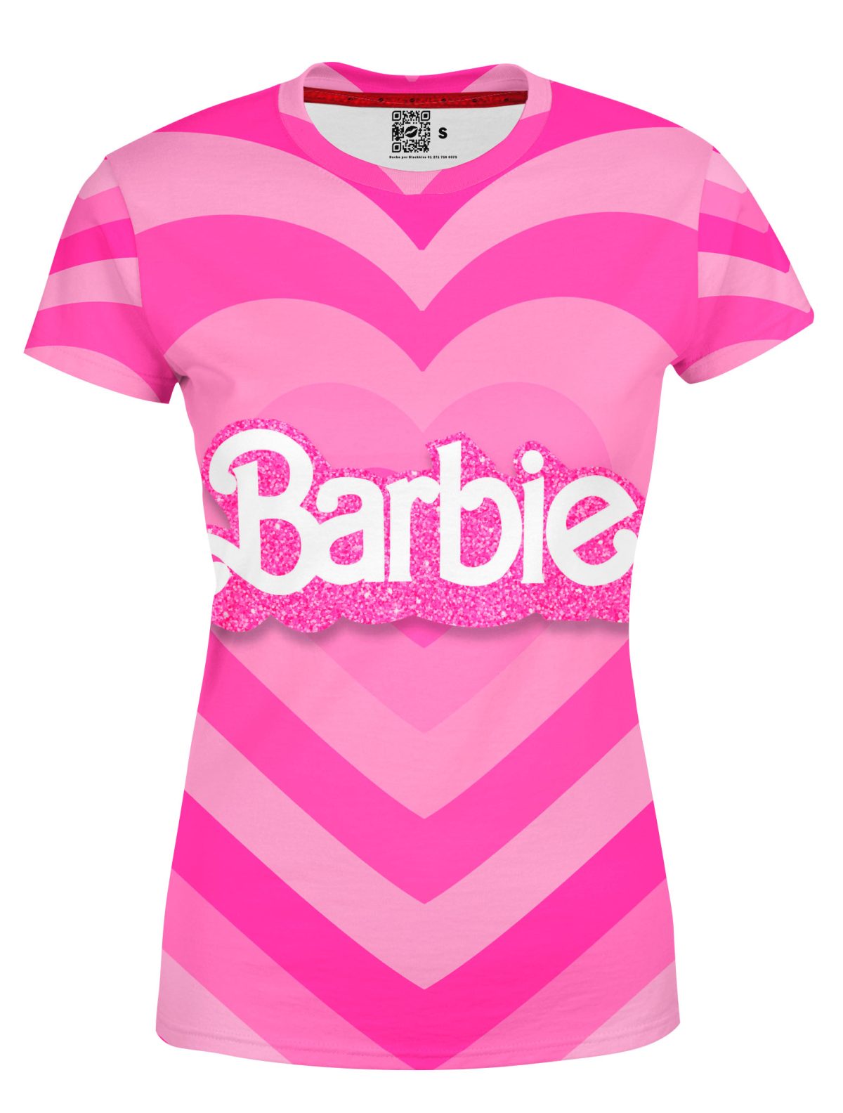 Playera Full Print Dama Barbie Corazones 1