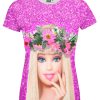 Playera Full Print Dama Barbie Corona Flores 1 - Imagen 2