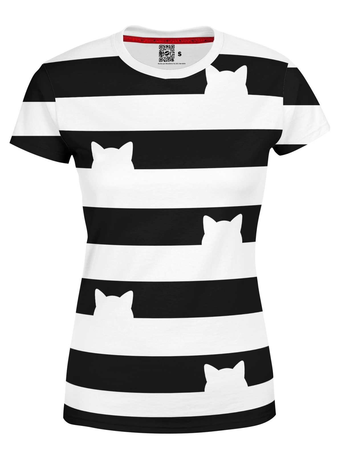Playera Full Print Dama Gato Líneas -1