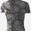 Playera Caballero Manga Corta Calavera Dibujo Lápiz 126 - Imagen 2