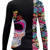 Playera Dama Manga Larga Calavera Fiesta Carnaval Día de Muertos 128 - Imagen 2