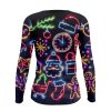 Playera Dama Manga Larga Navidad Figuras Neón Colores C0031 - Imagen 2