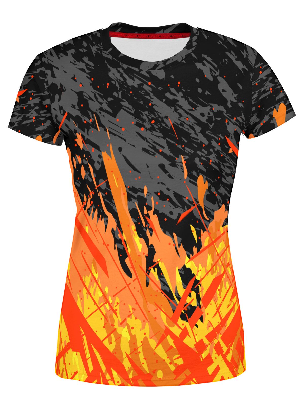 Playera Dama Manga Corta Rayas Naranjas L0006
