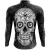 Jersey Ciclismo Manga Larga Maillot Mtb Calavera Blanca Fondo Negro C0008 - Imagen 2