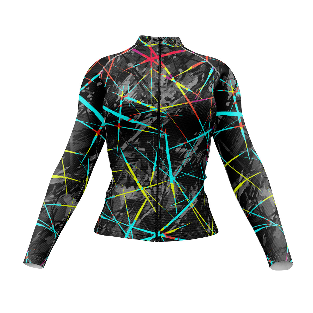 Jersey Ciclismo Manga Larga Maillot Mtb Gris Extremo Rayas de Colores C0010 - Imagen 4