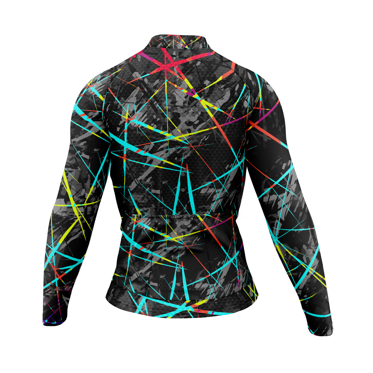 Jersey Ciclismo Manga Larga Maillot Mtb Gris Extremo Rayas de Colores C0010 - Imagen 3