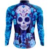 Jersey Ciclismo Manga Larga Maillot Mtb Calavera Rosas y Flores Azules C0007 - Imagen 2