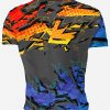 Playera Caballero Manga Corta Rayos Azul Rojo L0014 - Imagen 2