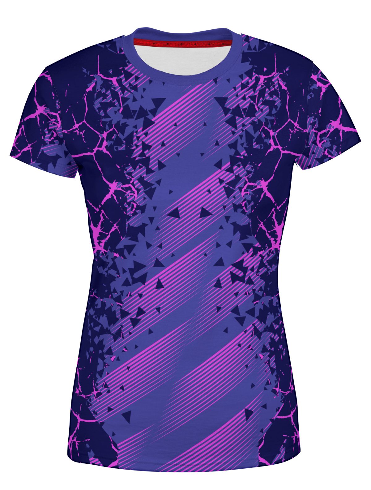 Playera Dama Manga Corta Grieta Morada L0002