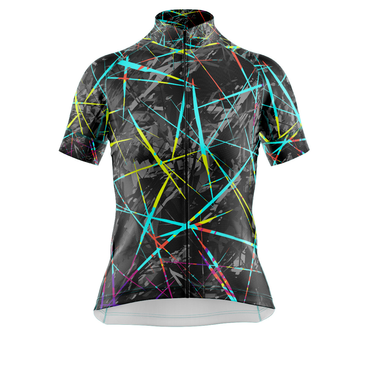 Jersey Ciclismo Manga Corta Maillot Mtb  Gris Extremo Rayas de Colores C0010 - Imagen 3