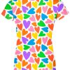 Playera Dama Manga Corta San Valentín Corazones Colores A0035 - Imagen 2