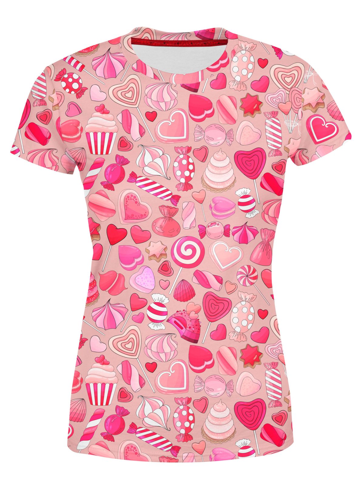 Playera Dama Manga Corta San Valentín Dulces Caramelos Corazón A0036