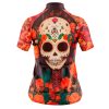 Jersey Ciclismo Manga Corta Maillot Mtb Calavera Flores y Rosas Naranja C0009 - Imagen 2