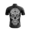 Jersey Ciclismo Manga Corta Maillot Mtb Calavera Blanca Fondo Negro C0008 - Imagen 2