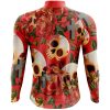 Jersey Ciclismo Manga Larga Maillot Mtb Día de Muertos Cráneos y Cruces Coral C0012 - Imagen 2