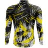 Jersey Ciclismo Manga Larga Maillot Mtb Pinceladas Amarillo Gris Oscuro Tintas Neón C0045 - Imagen 2