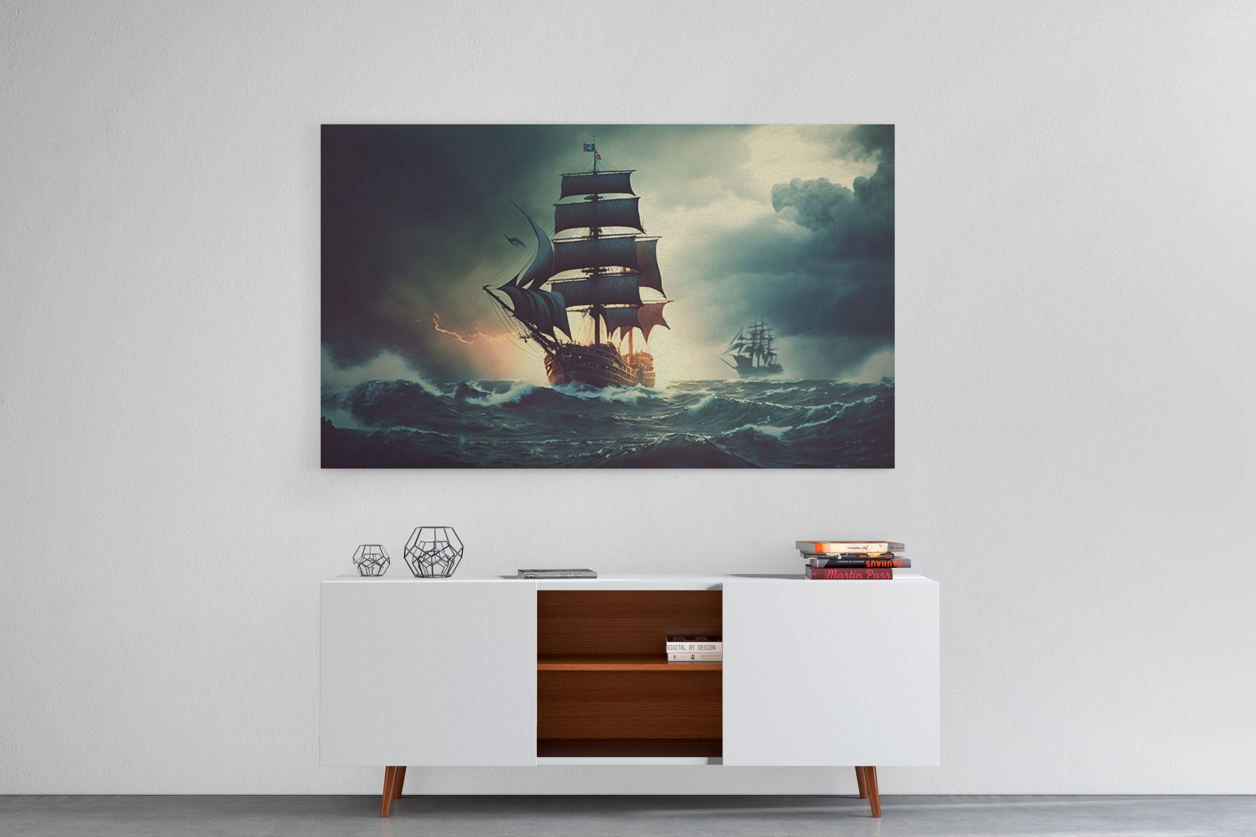 Cuadro Barco en Altamar Tormenta Scene - Imagen 3