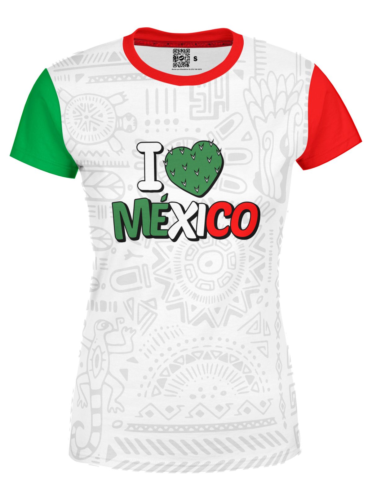 Playera Dama Manga Corta I Love México L0050