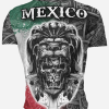 Playera Caballero Manga México Calavera Azteca - Imagen 2