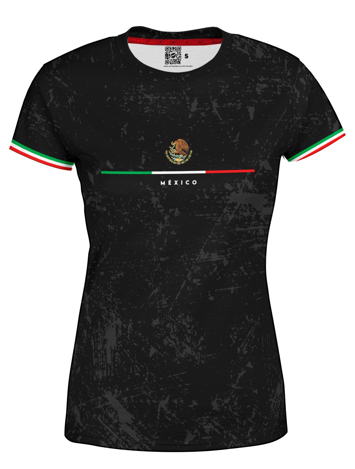 Playera Dama Manga Corta México Tricolor L0052