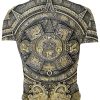 Playera Caballero Manga Corta Calendario Azteca Moneda Dorada A0058 - Imagen 2