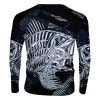 Playera Caballero Manga Larga Bass Fish Esqueleto A0059 - Imagen 2