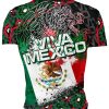 Playera Caballero Manga Corta Viva México Bandera Manchas A0064 - Imagen 2