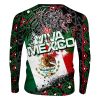 Playera Caballero Manga Larga Viva México Bandera Manchas A0064 - Imagen 2