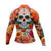 Jersey Ciclismo Manga Larga Maillot Mtb Calavera en Flores de Altar Blanco A0068 - Imagen 4