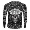 Playera Caballero Manga Larga Gris Penacho Ojos Rojos - Imagen 2