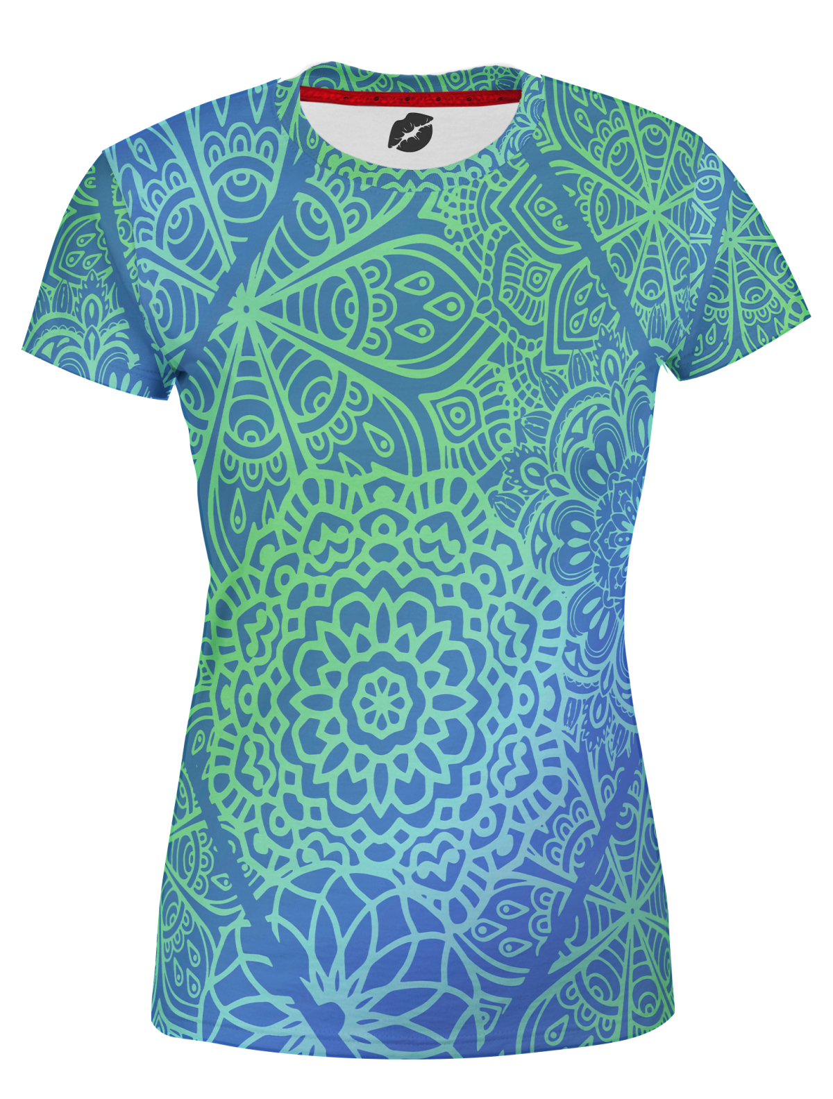 Playera Dama Manga Corta Mándala Verde
