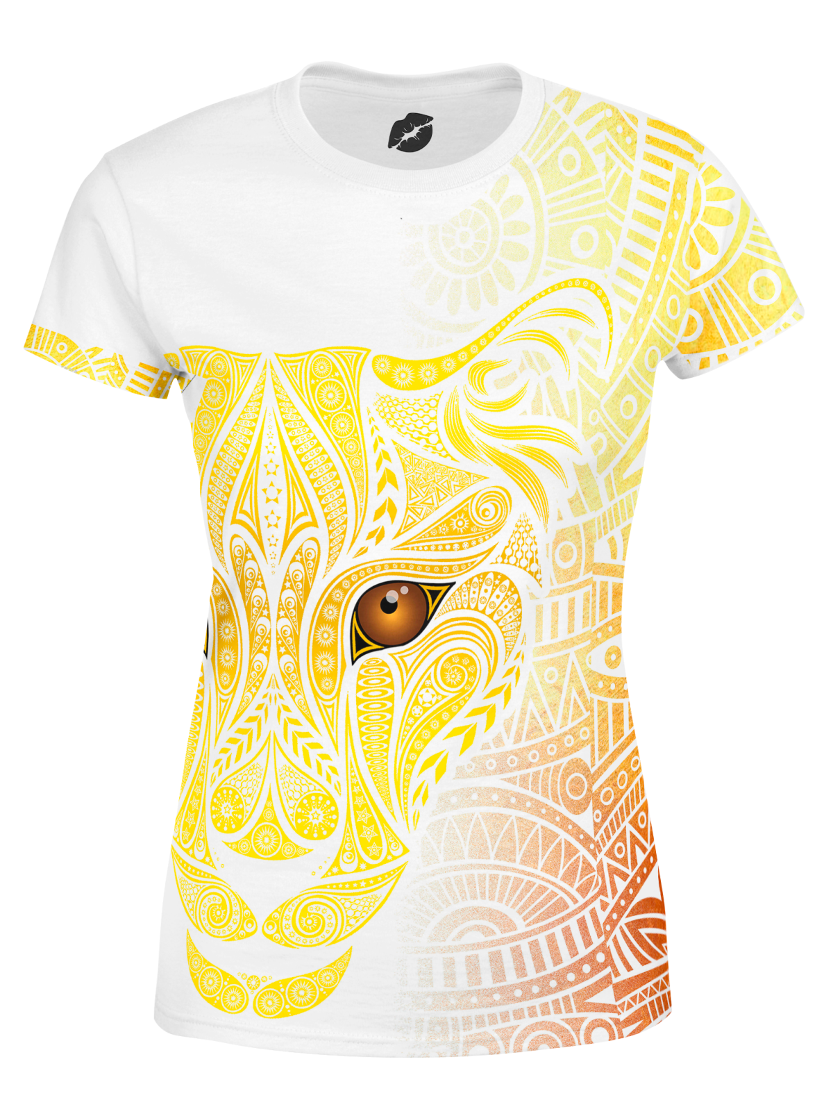 Playera Dama Manga Corta Jaguar Greca Dorado