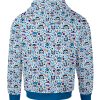 Sudadera Full Print Calaveritas Azul Blanco C0051 - Imagen 2