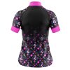 Jersey Ciclismo Manga Corta Maillot Mtb Calaveritas Rosa Lila C0050 - Imagen 2