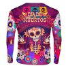 Playera Caballero Manga Larga Catrina con Trenzas Día de Muertos Altar A0067 - Imagen 2