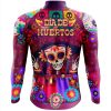 Jersey Ciclismo Manga Larga Maillot Mtb Catrina con Trenzas Día de Muertos Altar A0067 - Imagen 2