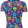 Playera Caballero Manga Corta Catrines Calaveritas Neón A0069 - Imagen 2