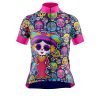 Jersey Ciclismo Manga Corta Maillot Mtb Catrines Calaveritas Neón A0069 - Imagen 3