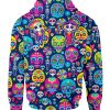 Sudadera Full Print Catrines Calaveritas Neón A0069 - Imagen 2