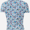 Playera Caballero Manga Corta Calaveritas Azul Blanco C0051 - Imagen 2