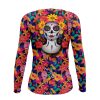 Playera Dama Manga Larga Calavera Skull Catrina Girasoles Pájaros - Imagen 2